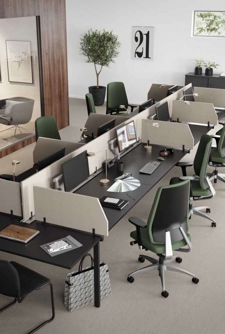 30. Divis&oacute;rias para escrit&oacute;rio na mesa planejada &ndash; Foto Pinterest