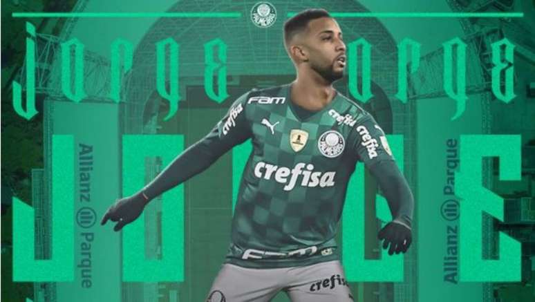 Palmeiras anunciou a contratação do lateral-esquerdo Jorge com vínculo até 2025