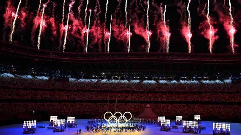 Cerimônia de abertura da Olimpíada de Tóquio não teve público (Foto: Dylan Martinez / POOL / AFP)