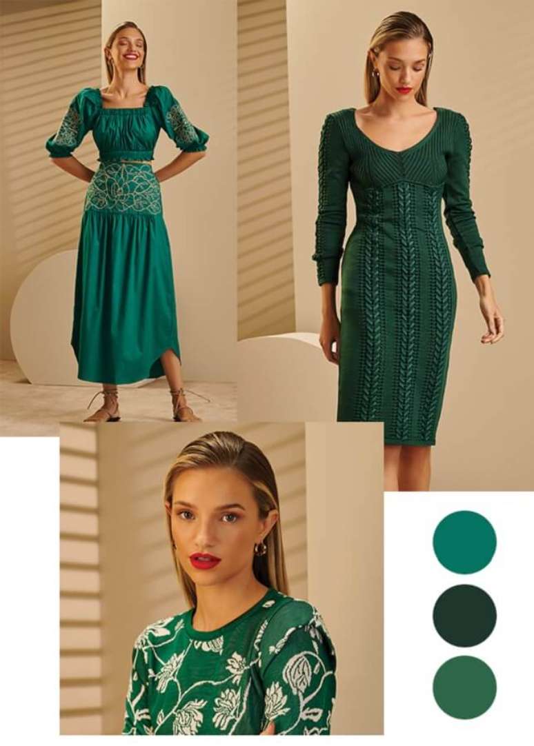 7. Ideia de looks na cor verde.