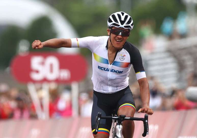Carapaz comemora vitória no ciclismo estrada em Tóquio
24/07/2021
REUTERS/Matthew Childs