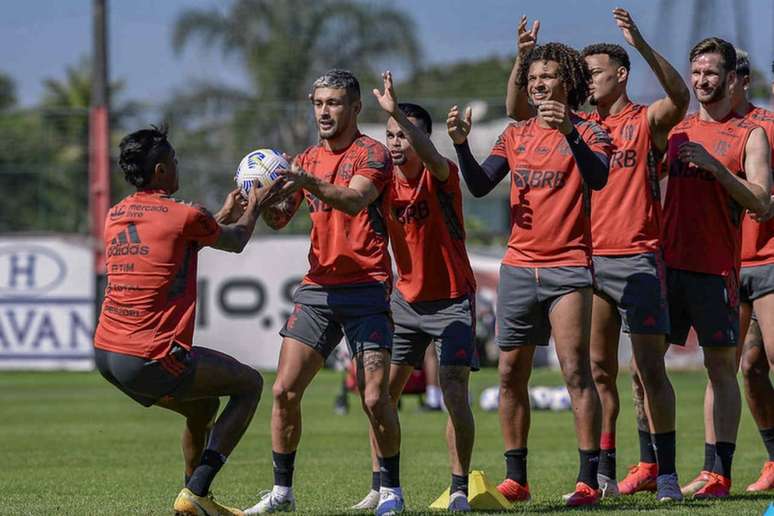 Atividade do Flamengo neste sábado no Ninho do Urubu (Foto: Marcelo Cortes/Flamengo)