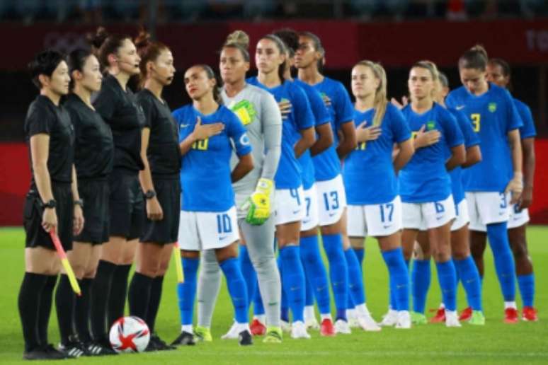 Seleção feminina empata com a Holanda na Olimpíada (KOHEI CHIBAHARA / AFP)