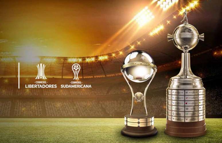Taças da Sul-Americana e Libertadores (Foto: Divulgação/Conmebol)