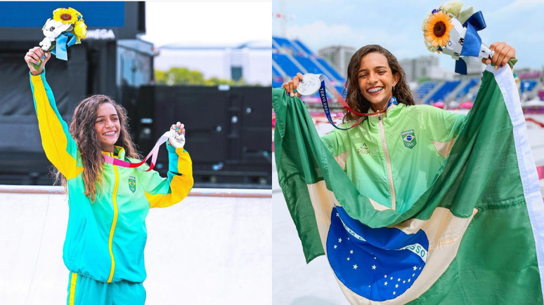 Rayssa Leal garantiu uma medalha de prata para o Brasil no Skate