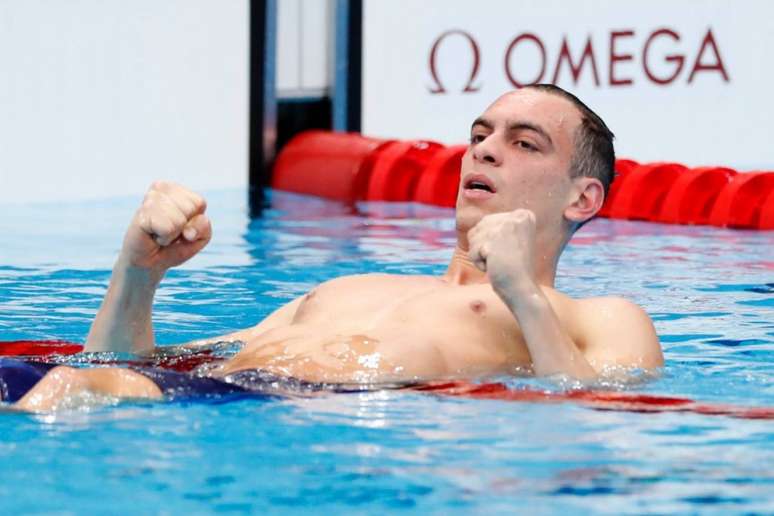 Scheffer medalhou nos 200m livres masculino (Foto: Sátiro Sodré / CBDA)