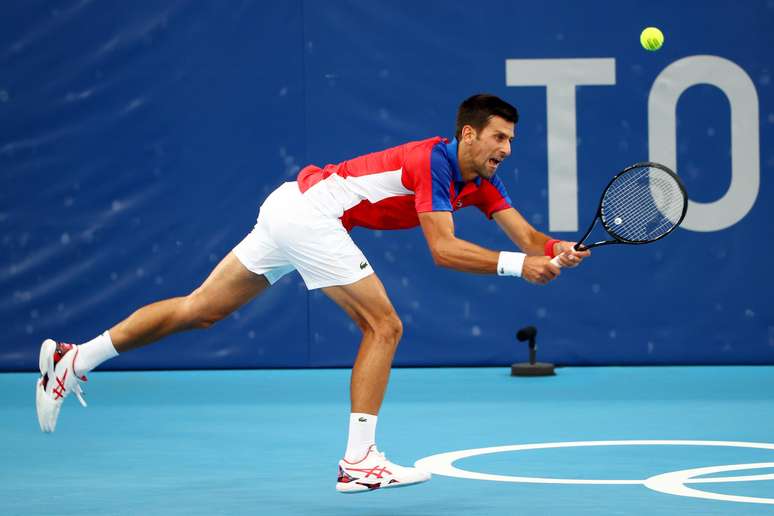 Djokovic durante Jogos Olímpicos de Tóquio Mike Segar/Reuters