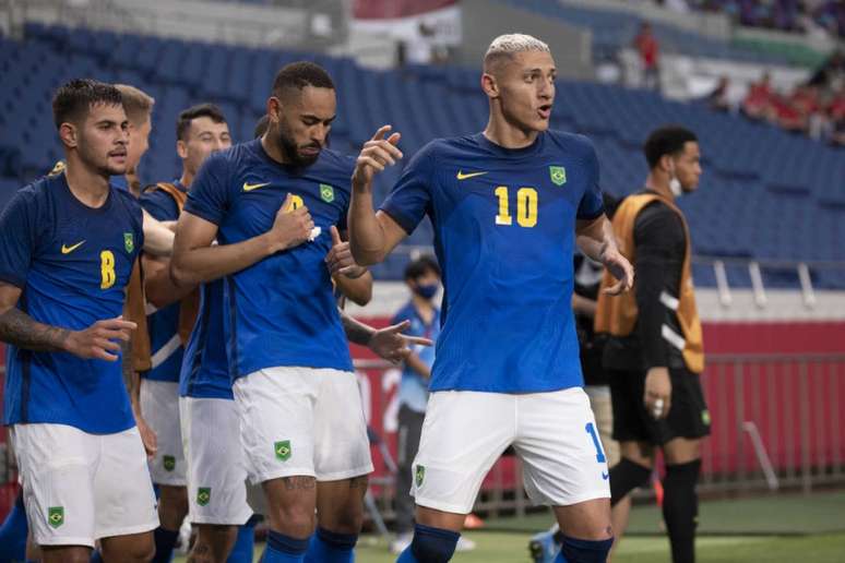 Richarlison e Matheus Cunha marcaram os gols do Brasil nesta quarta-feira (Foto: Lucas Figueiredo / CBF)