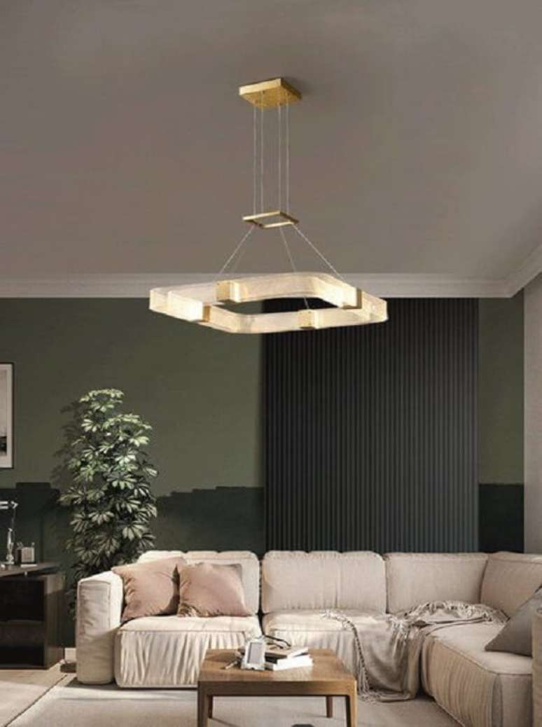 1. Lustre quadrado pendente para sala de estar moderna – Foto Lighting Studio Berkeley