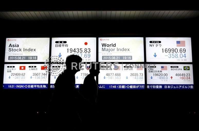 Telão mostra índices acionários da Ásia em Tóquio, Japão
21/08/2015
REUTERS/Issei Kato