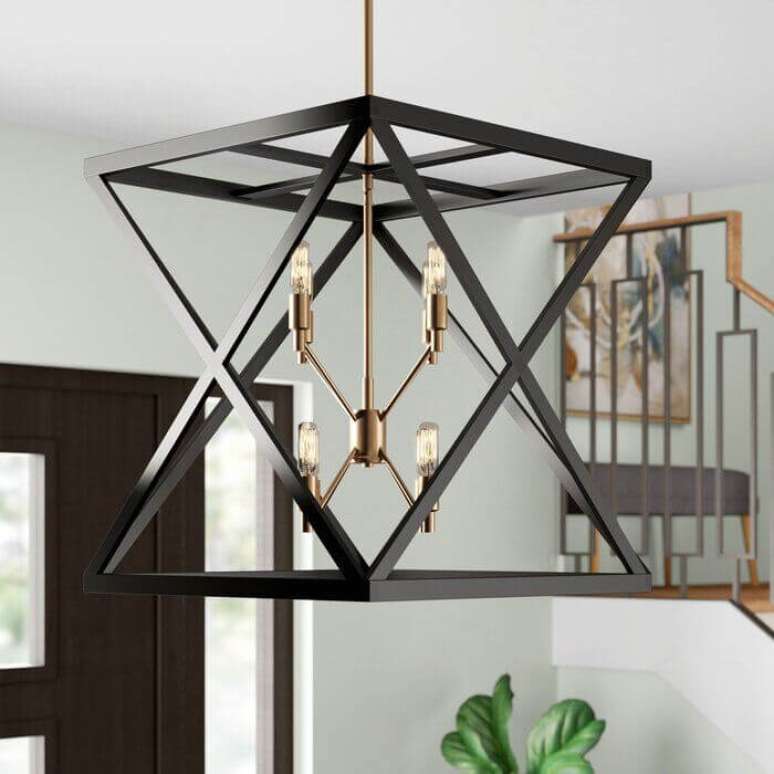 14. Lustre quadrado criativo moderno para decoração – Foto Wayfair