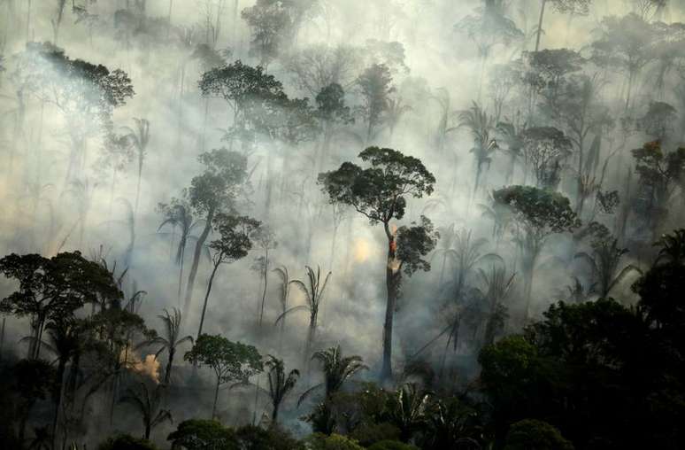 Fumaça de incêndio na Floresta Amazônica perto de Porto Velho
 10/9/2019   REUTERS/Bruno Kelly