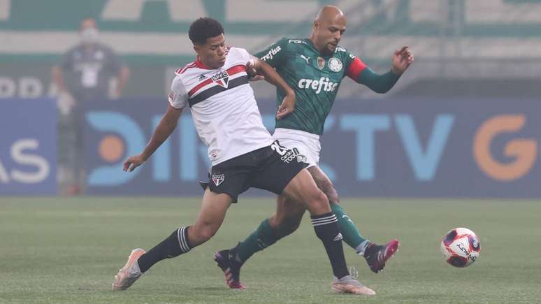 Felipe foi substituído no intervalo da final do estadual (Foto: Cesar Greco/Palmeiras)