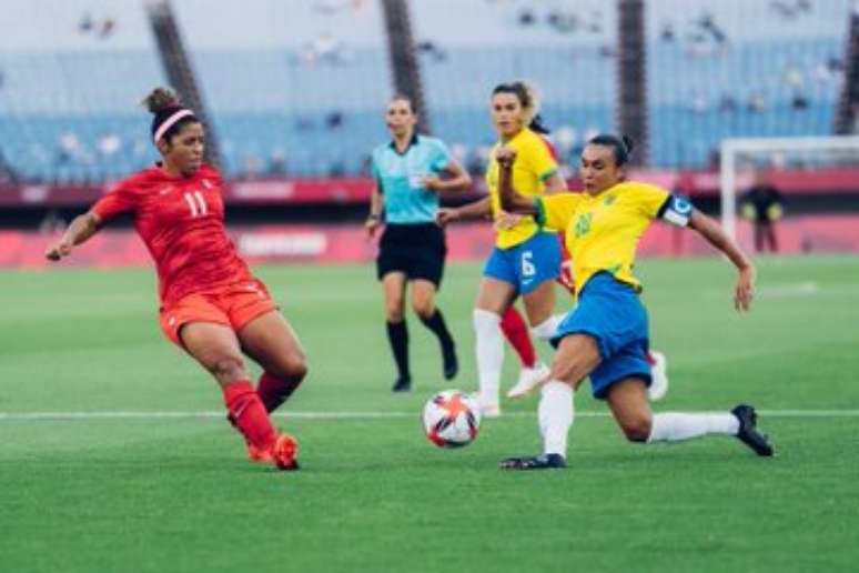 Marta no empate do Brasil contra o Canadá Sam Robles CBF, nesta sexta-feira