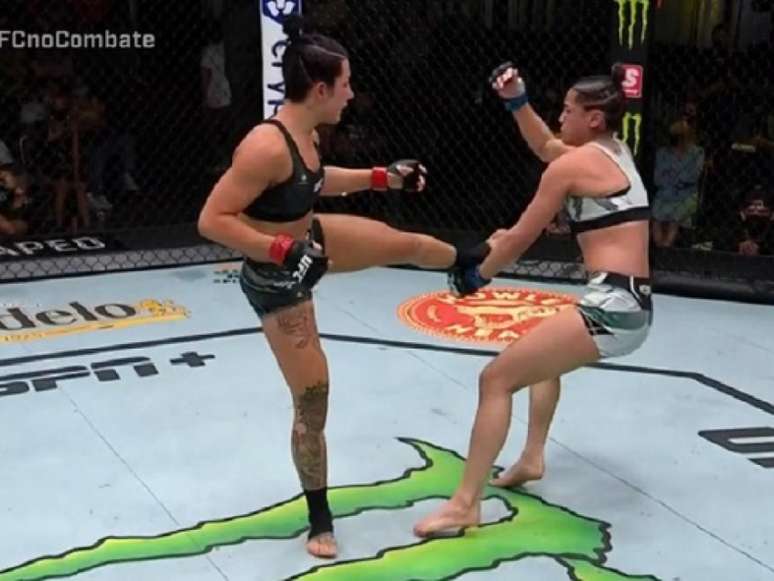 Cheyanne Buys nocauteou Glorinha de Paula ainda no primeiro round (Foto: Reprodução/UFC)