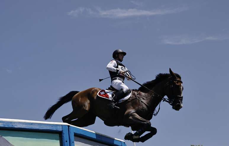 Cavalo Jet Set durante prova nos Jogos Olímpicos de Tóquio Alkis Konstantinidis Reuters