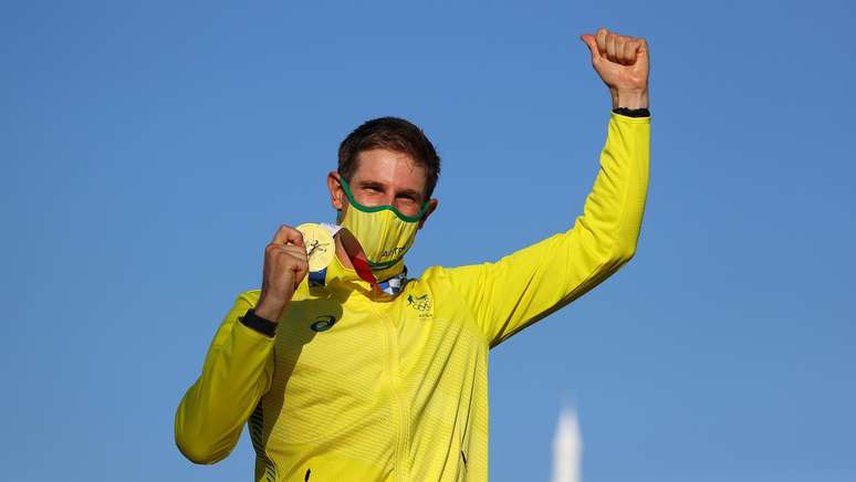 Matthew Wearn, da Austrália, celebra ouro conquistado neste domingo, nos Jogos Olímpicos de Tóquio Carlos Barria Reuters