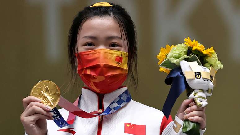 Yang Qian é medalha de ouro no tiro esportivo Ann Wang Reuters