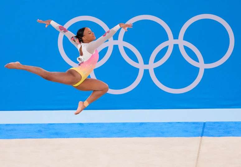 Rebeca Andrade compete no solo durante Olimpíada de Tóquio
02/08/2021 Robert Deutsch-USA TODAY Sports