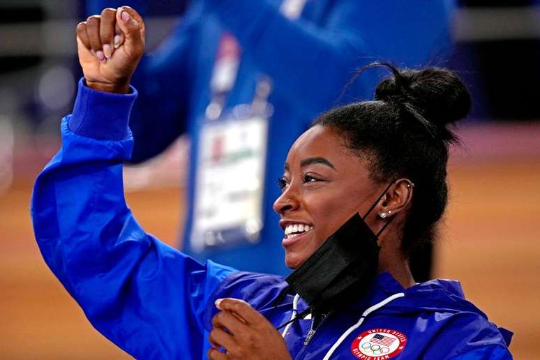 Simone Biles na arena onde são disputadas as competições da ginástica da Tóquio 2020
02/08/2021 Danielle Parhizkaran-USA TODAY Sports