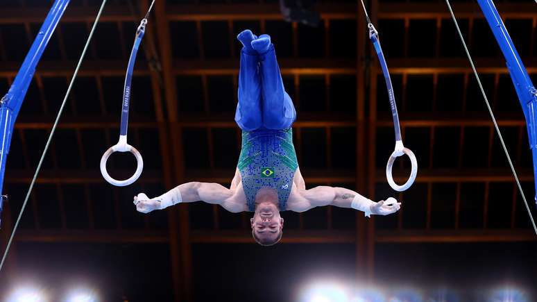 Arthur Zanetti durante apresentação desta segunda-feira nas argolas Lindsey Wasson/Reuters