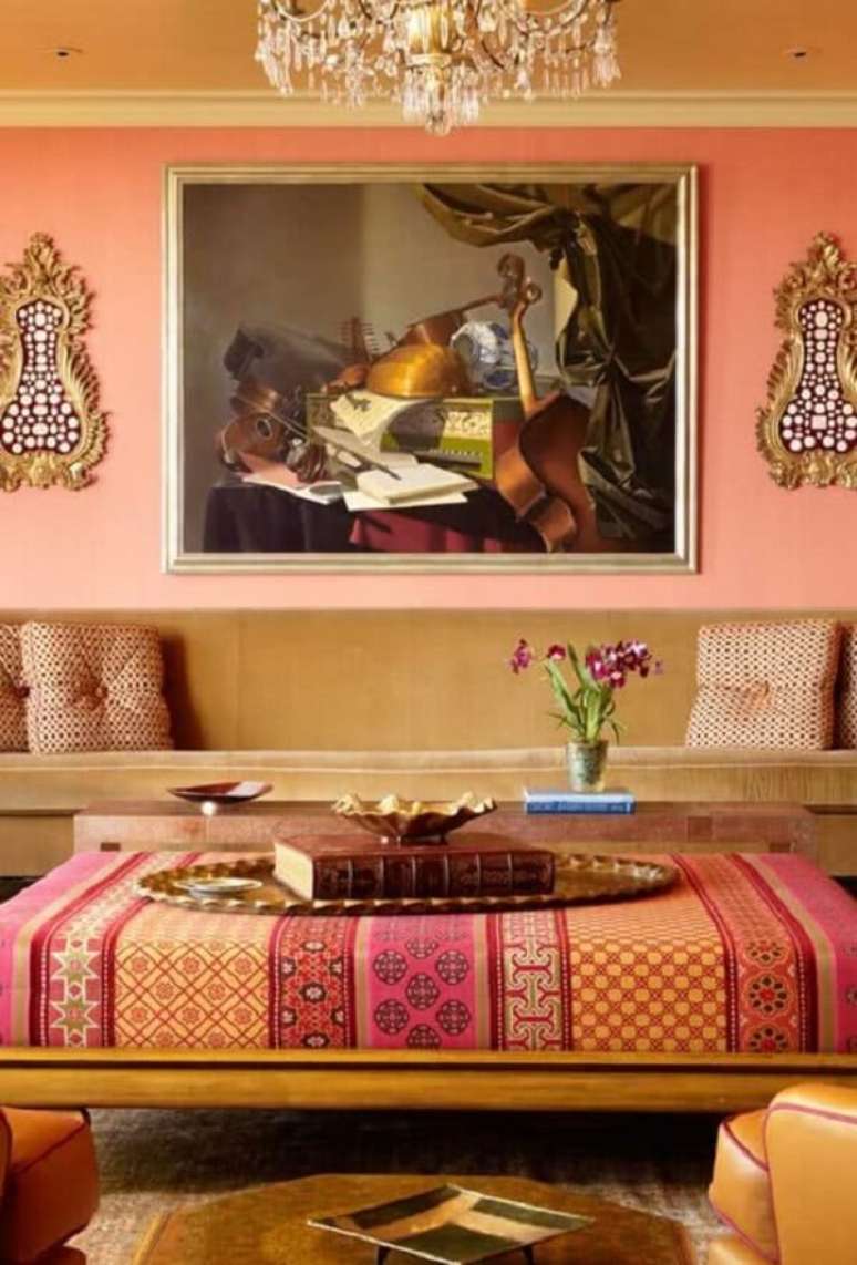 17. Os tons terrosos marcam o estilo de decora&ccedil;&atilde;o indiana. Fonte: Pinterest