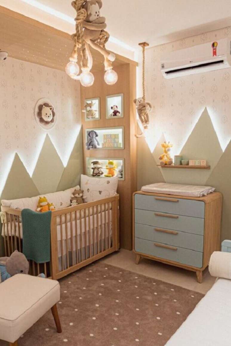 70. Como decorar um quarto de bebê moderno em tons pastéis – Foto: Grão de Gente