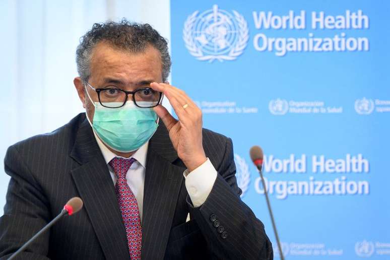 Diretor-geral da Organização Mundial de Saúde, Tedros Adhanom Ghebreyesus, em Genebra
24/05/2021 Laurent Gillieron/Pool via REUTERS