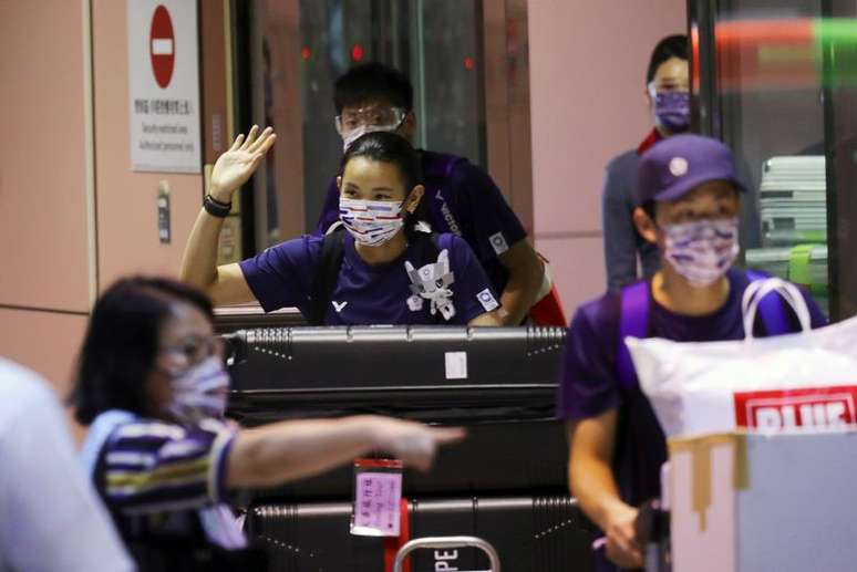 Medalhista de prata Tai Tzu-Ying chega ao Aeroporto Internacional de Taoyuan
04/08/2021 REUTERS/Annabelle Chih