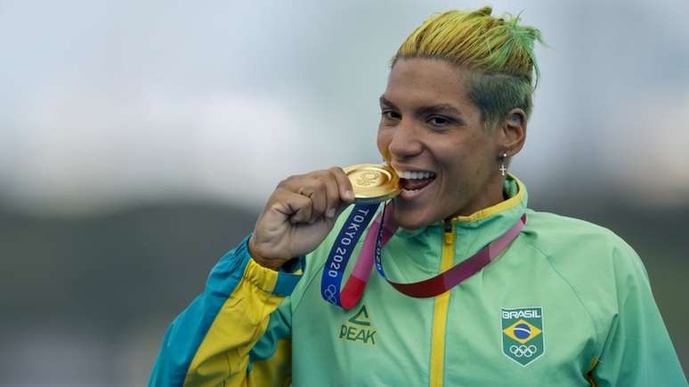 Colecionadora de medalhas em campeonatos mundiais, Ana Marcela levou ouro na maratona aquática na Olimpíada de Tóquio