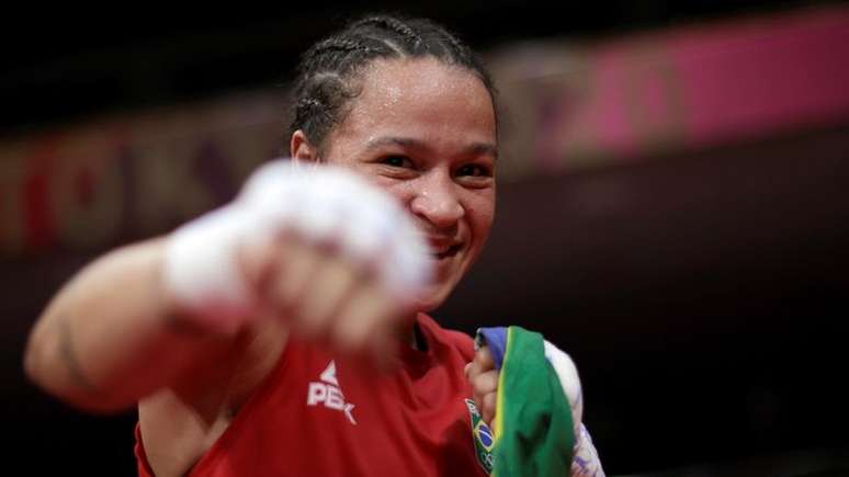 Beatriz Ferreira comemora vitória na semifina do torneio feminino de boxe da Tóquio 2020
05/08/2021 REUTERS/Ueslei Marcelino