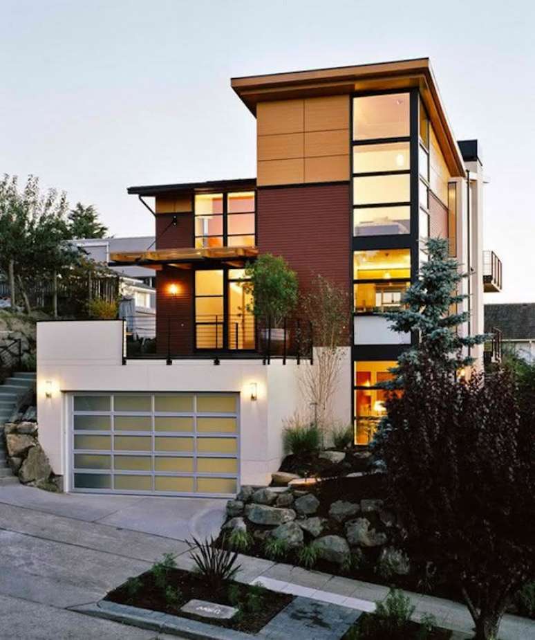 38. Modelos de garagem com port&atilde;o de vidro &ndash; Foto Home Design Lover