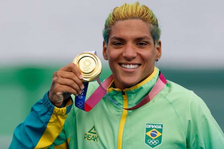Ana Marcela Cunha conquistou a medalha de ouro na maratona aquática 10km nos Jogos Olímpicos de Tóquio (Foto: Satiro Sodré/CBDA)