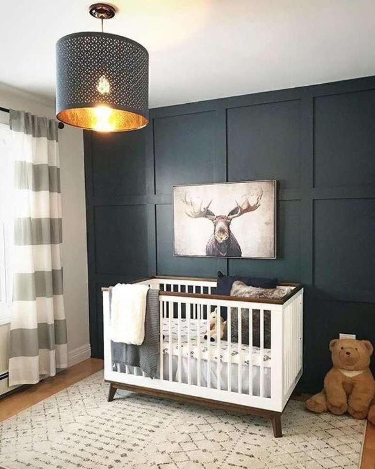 49. Os tons de cinza s&atilde;o lindos para o quarto de beb&ecirc; moderno &ndash; Foto Baby Letto