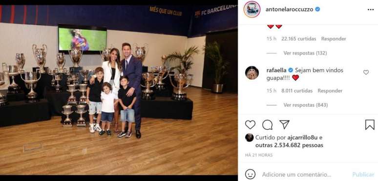 Rafaella, irmã de Neymar, comenta publicação da esposa de Messi (Foto: Divulgação)