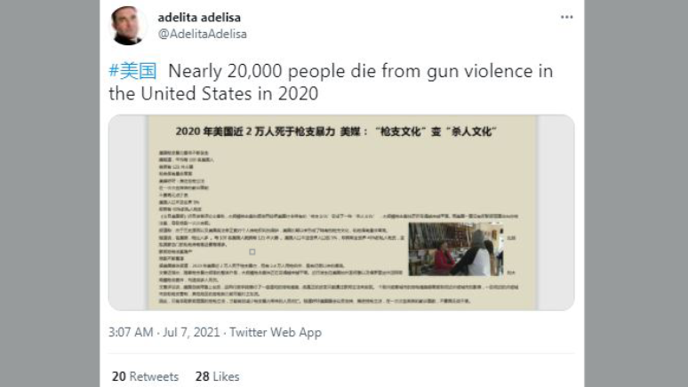 Esta conta, que cita mortes violentas nos EUA, foi suspensa pelo Twitter por violar suas regras