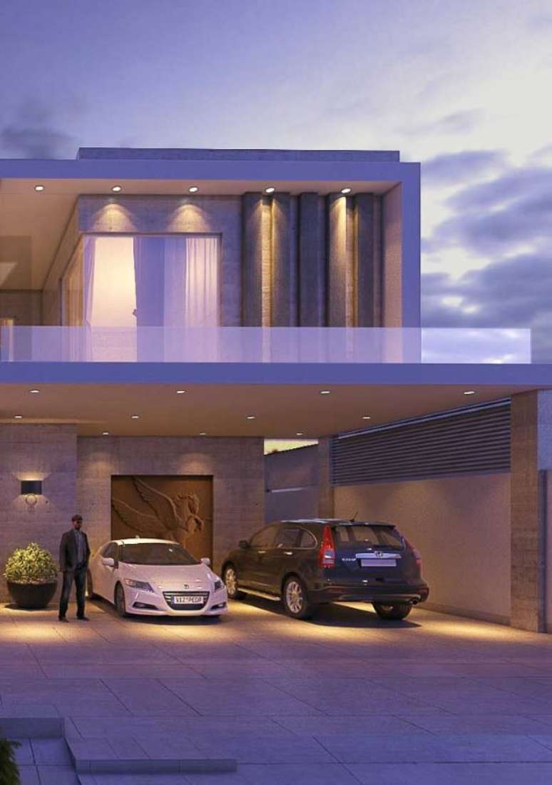 49. Cer&acirc;mica para garagem moderna e cinza &ndash; Foto Pinterest