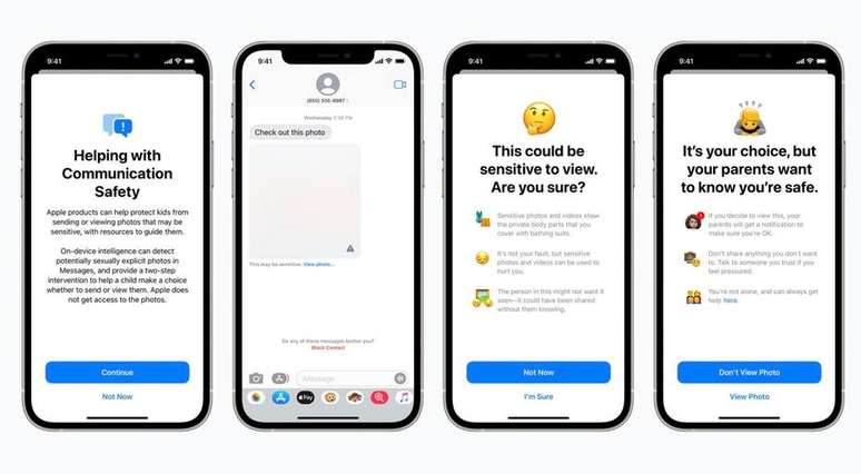 Uma das medidas de proteção à criação envolve a sinalização de conteúdos sexuais no iMessage, a plataforma de mensagens da Apple