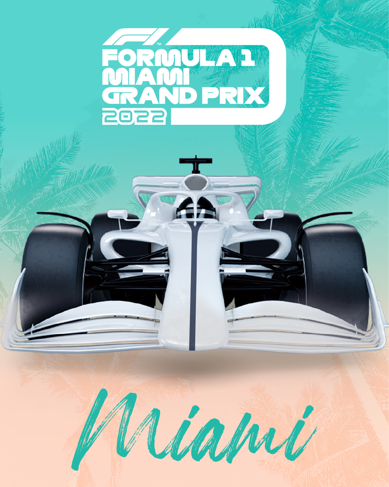 Pôster do novo GP de Miami de F1 para 2022 