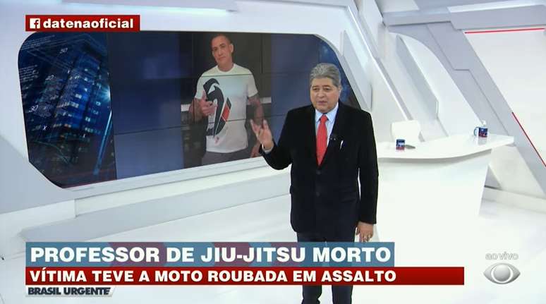 Datena ao lamentar a morte do marido da repórter do ‘Brasil Urgente’: “Violência muito perto”