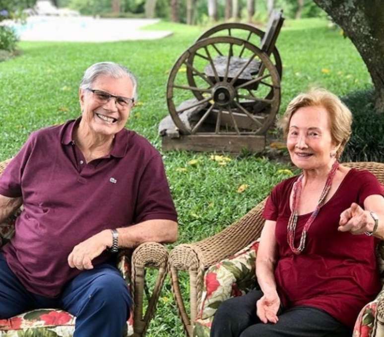 Sempre juntos e felizes por quase 60 anos: Tarcísio e Glória em uma das fazendas do casal