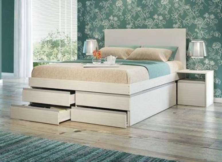 18. O modelo de cama com gavetas na parte frontal é também muito comum. Foto: Pinterest