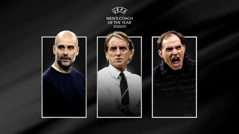 O técnico do Manchester City, da Seleção Italiana e do Chelsea concorrem ao prêmio da Uefa (Foto: Divulgação/UEFA)