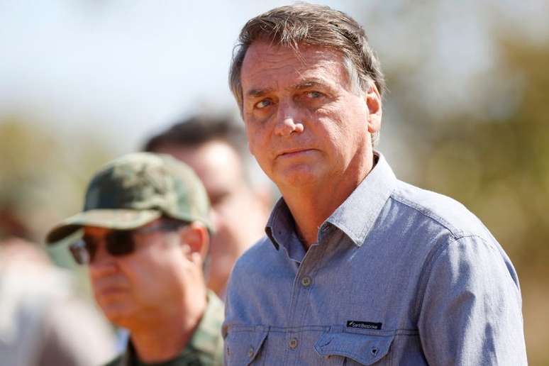 Presidente Jair Bolsonaro durante exercício militar em Formosa, Goiás
16/08/2021 REUTERS/Adriano Machado