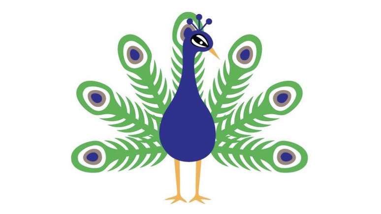 O design original do emoji de pavão aprovado pela Unicode