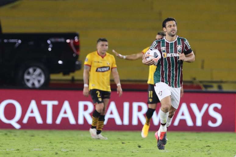 Fred marcou o gol de empate do Fluminense já no último minuto contra o Barcelona (Foto: Staff Images / CONMEBOL)