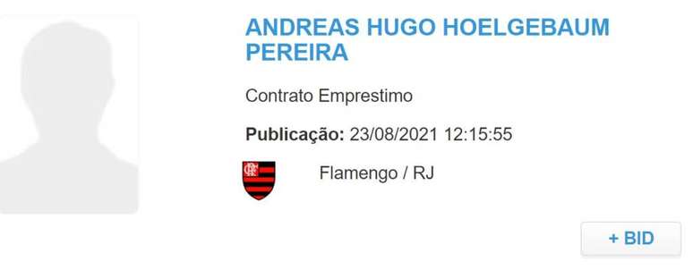 Andreas Pereira já está registrado no BID da CBF. (Foto: Reprodução)