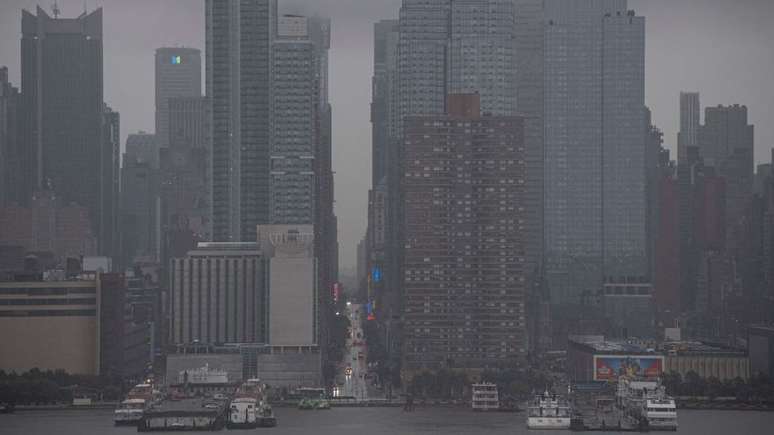 A cidade de Nova York também foi afetada pelas fortes chuvas provocadas pela tempestade Henri