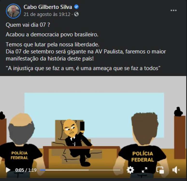 ‘Acabou a democracia’, escreve cabo Gilberto Silva, recém-chegado ao Legislativo na Paraíba