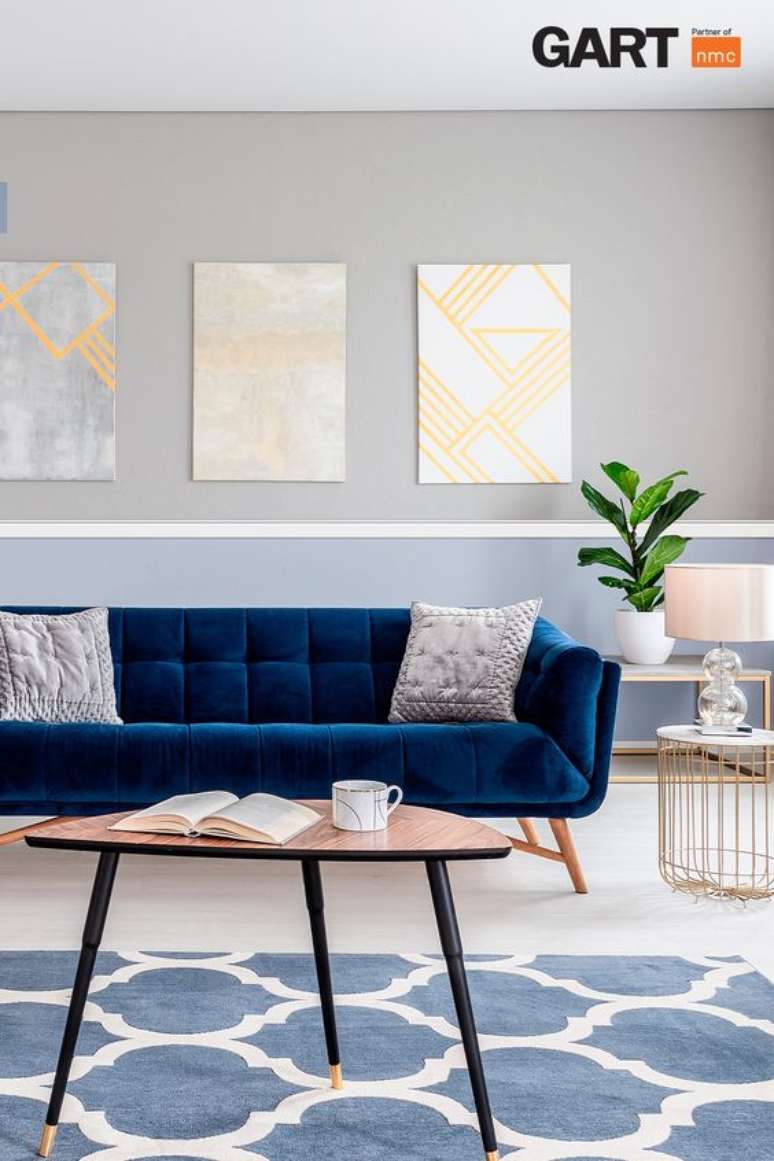 50. Sala de Estar com rodameio branco adesivo &ndash; Foto Gart